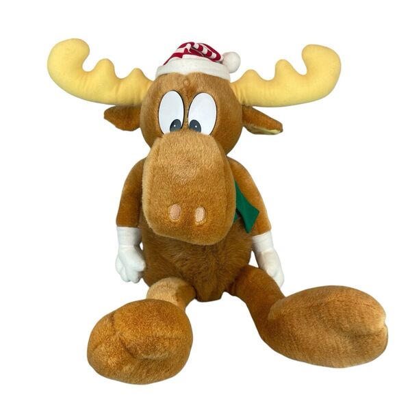 Vintage 90s Bullwinkle Moose Christmas Plush 24” Macy's Stuffed Animal Doll - Picture 10 of 10